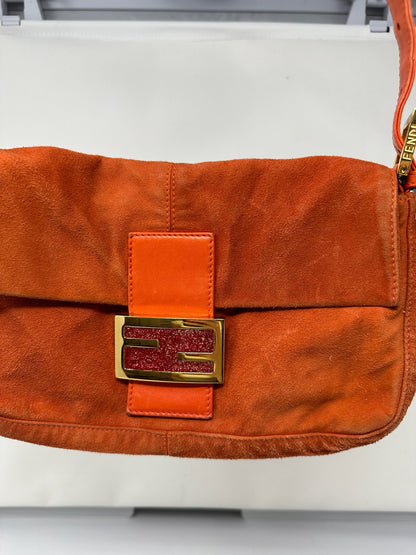 Fendi Baguette Orange Suede