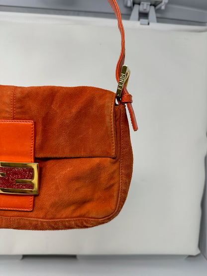 Fendi Baguette Orange Suede