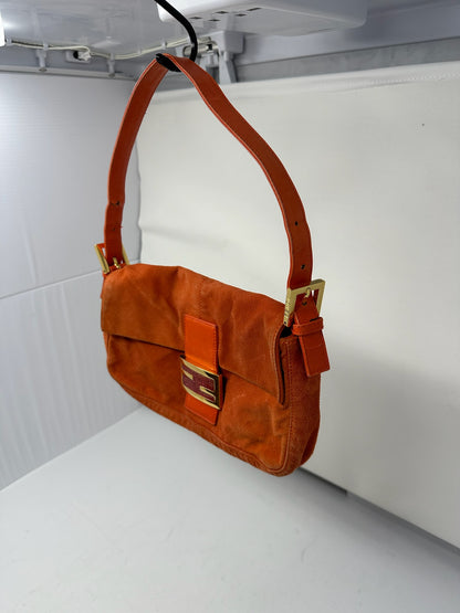 Fendi Baguette Orange Suede