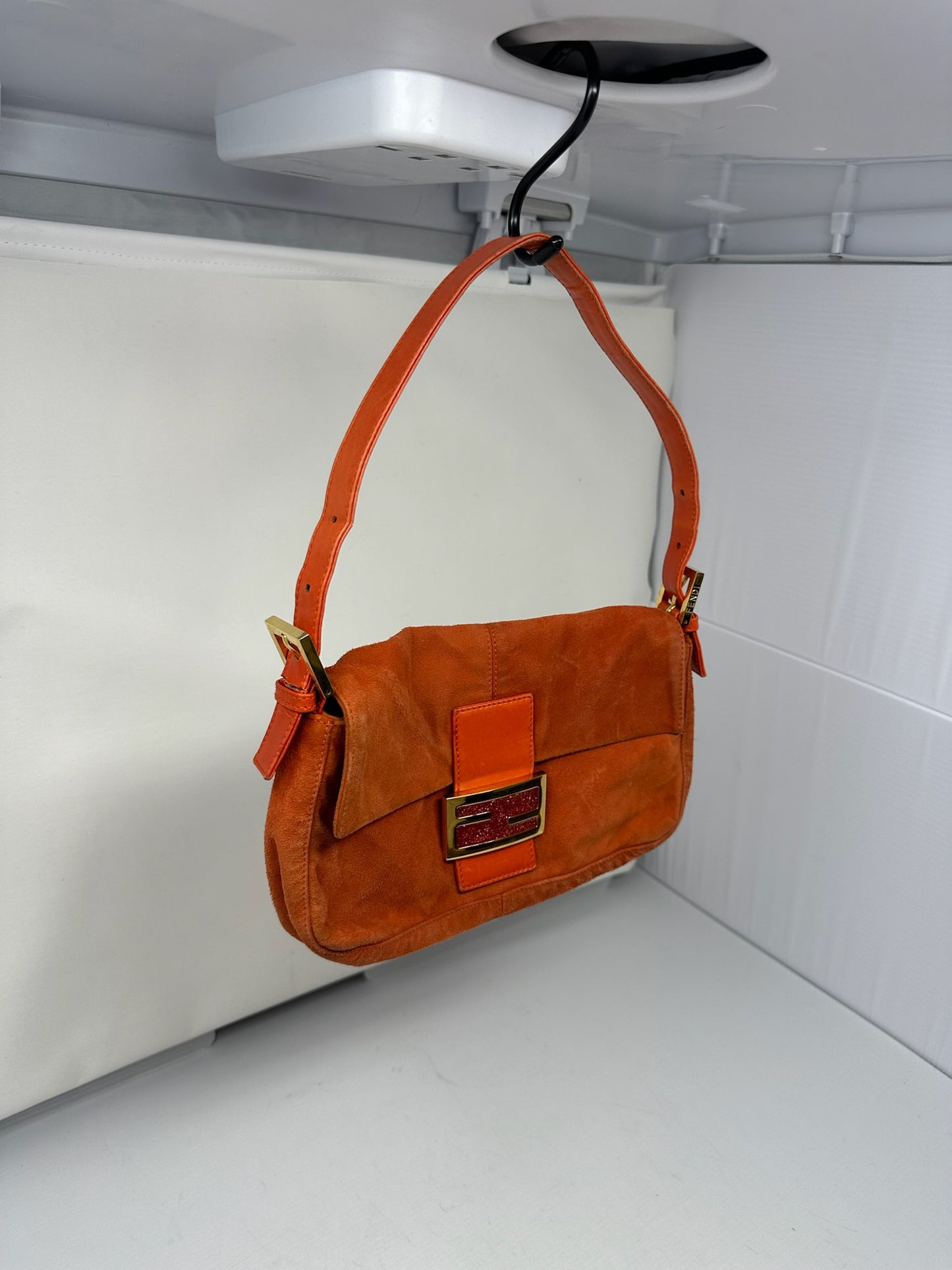 Fendi Baguette Orange Suede