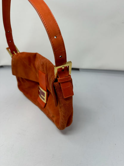 Fendi Baguette Orange Suede