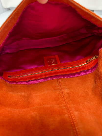 Fendi Baguette Orange Suede