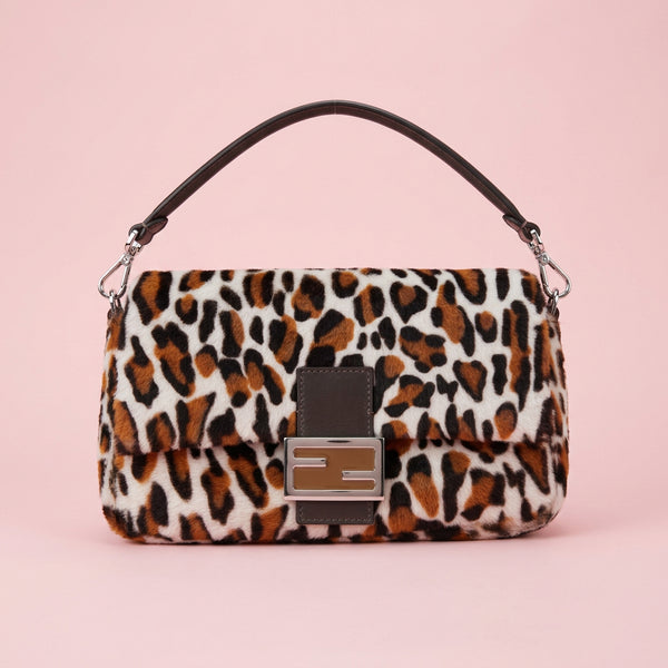 Fendi Leopard Print Baguette Bag
