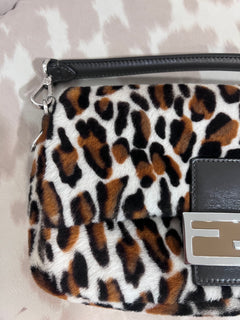Fendi Leopard Print Baguette Bag