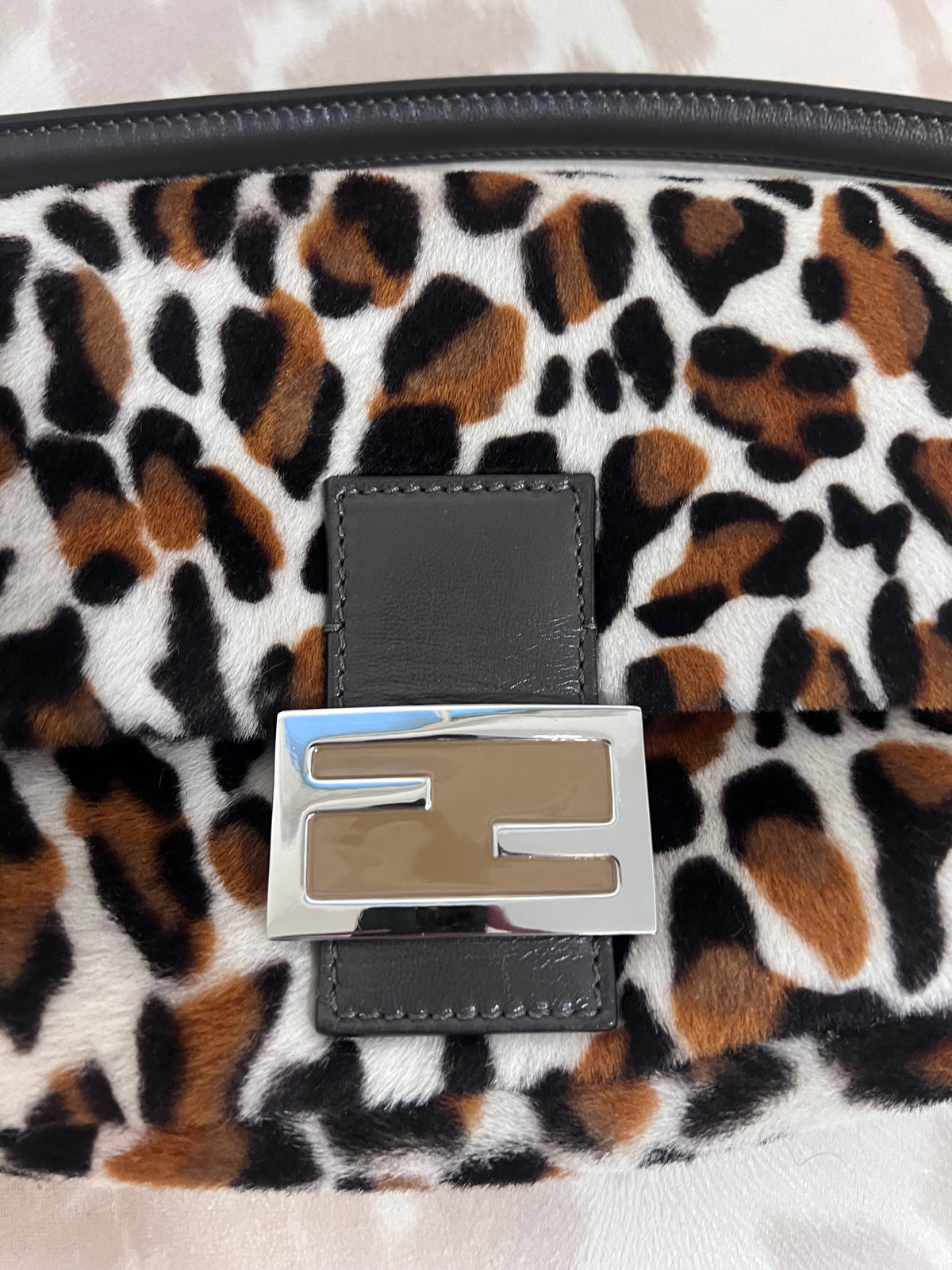 Fendi Leopard Print Baguette Bag