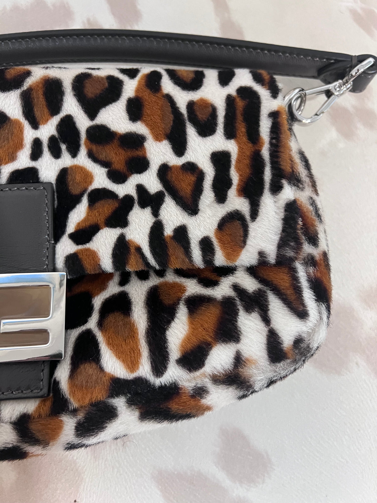 Fendi Leopard Print Baguette Bag