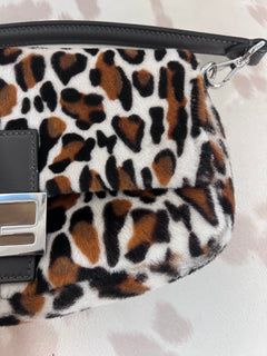 Fendi Leopard Print Baguette Bag
