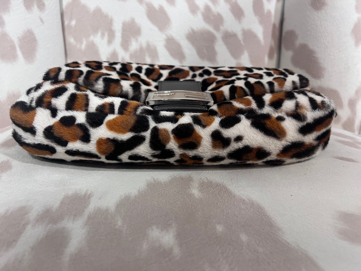 Fendi Leopard Print Baguette Bag