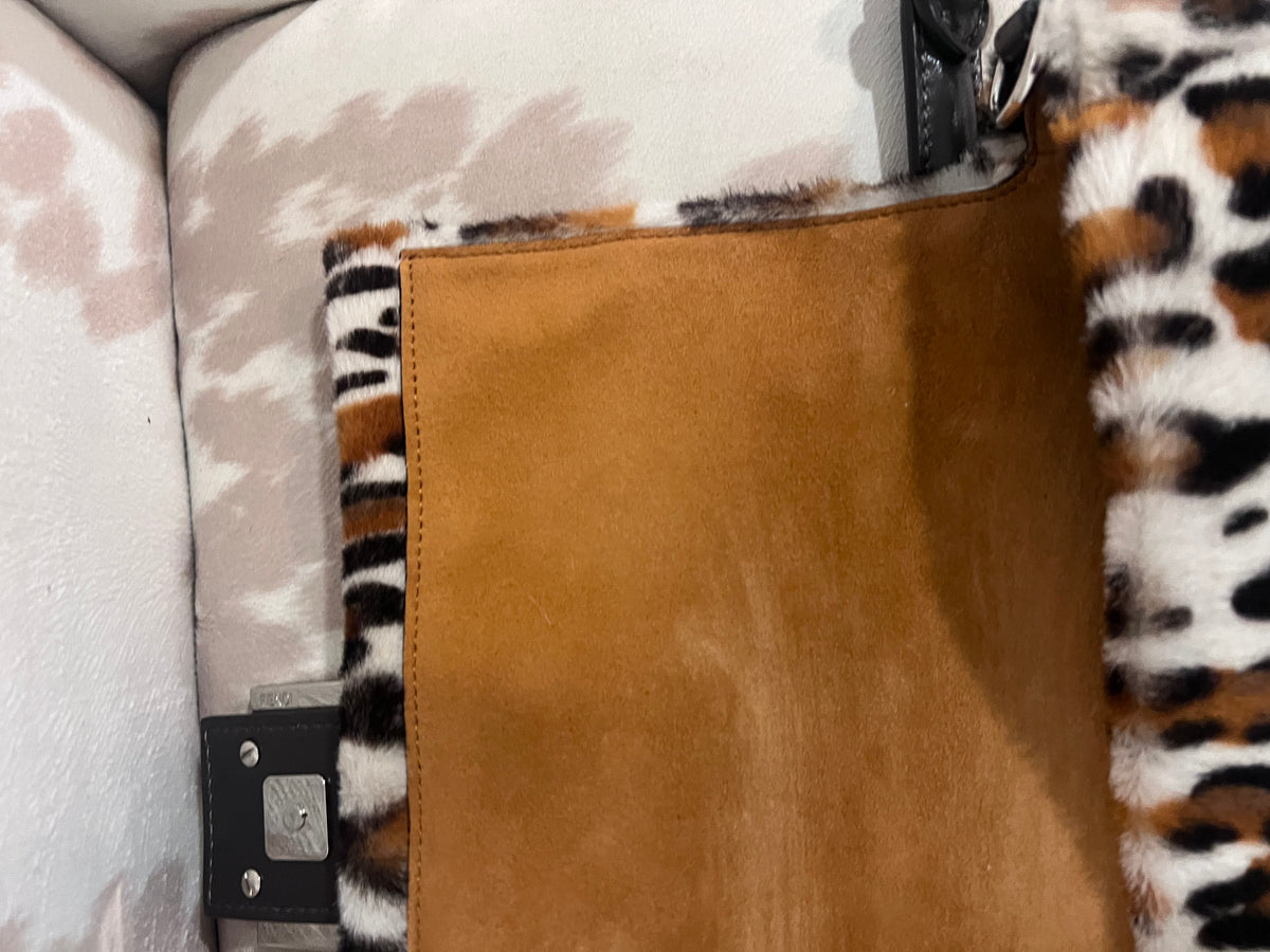Fendi Leopard Print Baguette Bag