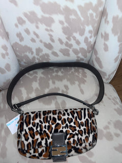 Fendi Leopard Print Baguette Bag