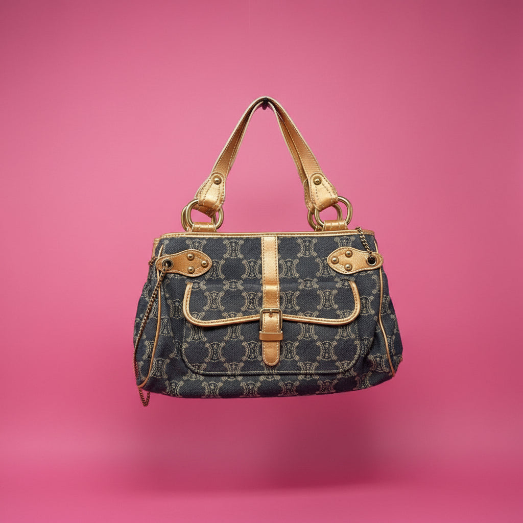 Celine Macadam Denim and Leather