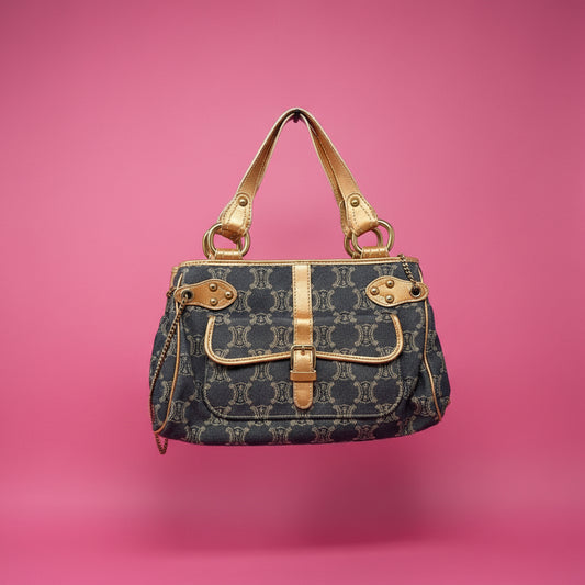 Celine Macadam Denim and Leather