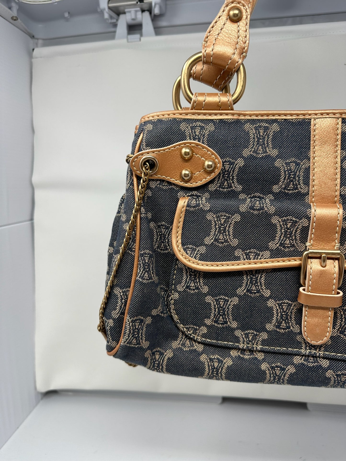 Celine Macadam Denim and Leather