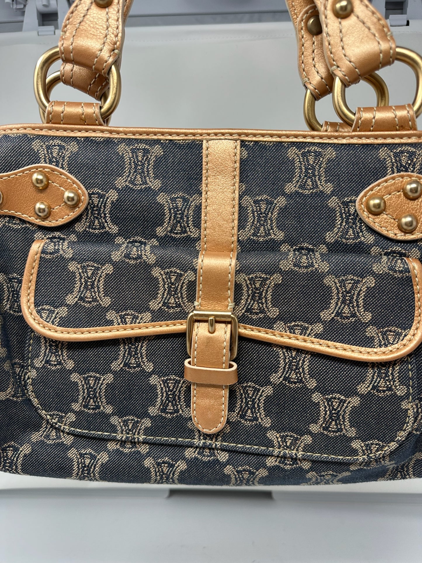 Celine Macadam Denim and Leather