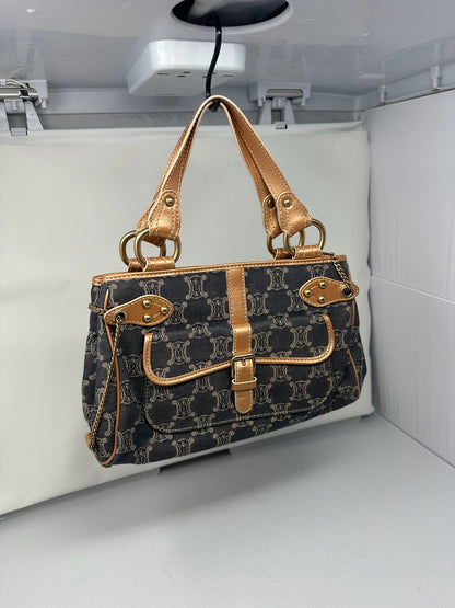 Celine Macadam Denim and Leather