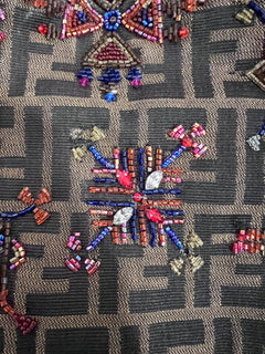 Fendi Zucca Lizard Beaded Baguette