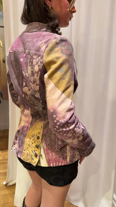 Cavalli purple patchwork blazer
