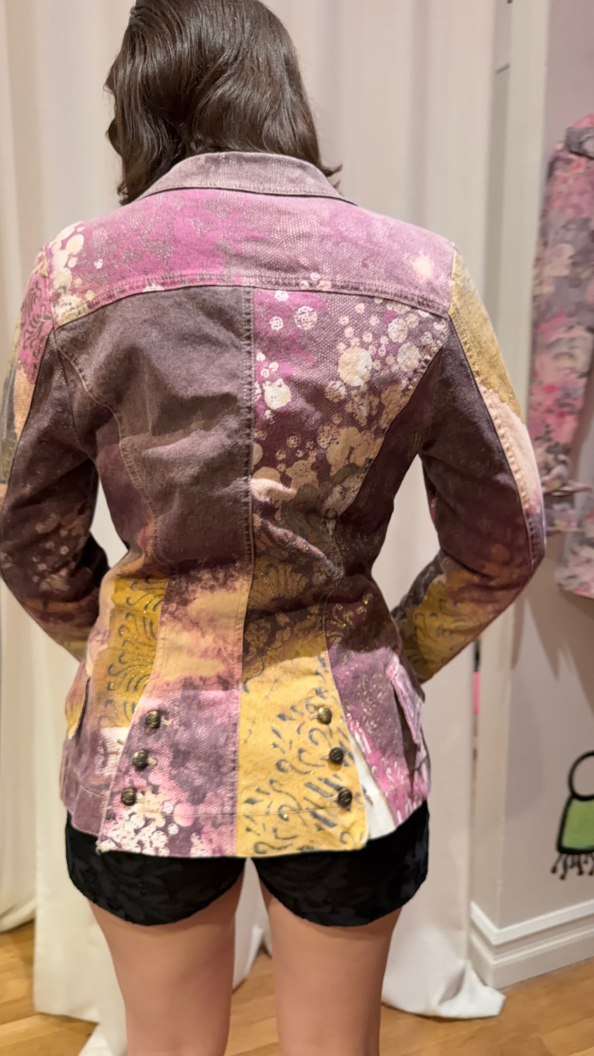 Cavalli purple patchwork blazer