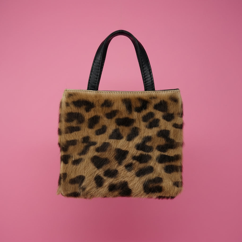 Loewe Furry Leopard Print Mini Tote Bag