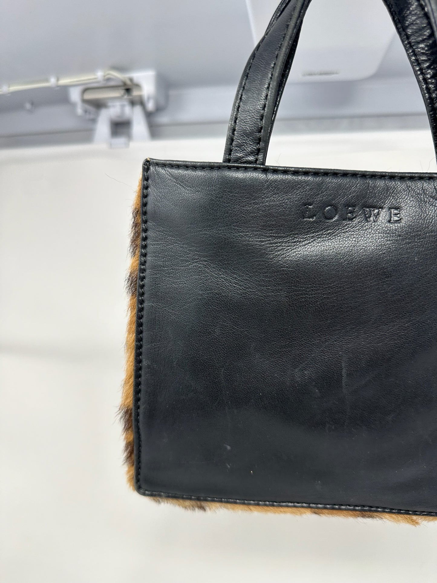 Loewe Furry Leopard Print Mini Tote Bag