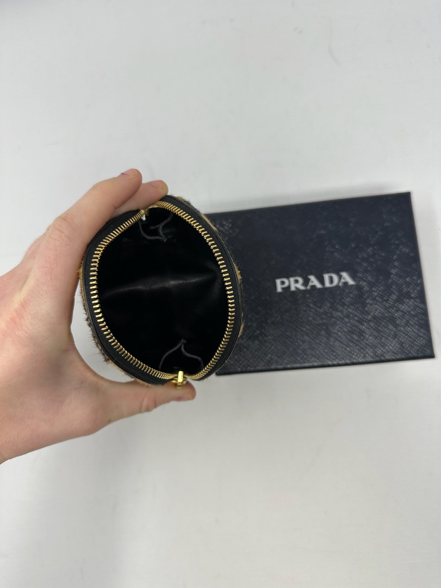 Prada Mini Pouch Pony Hair Animal Print