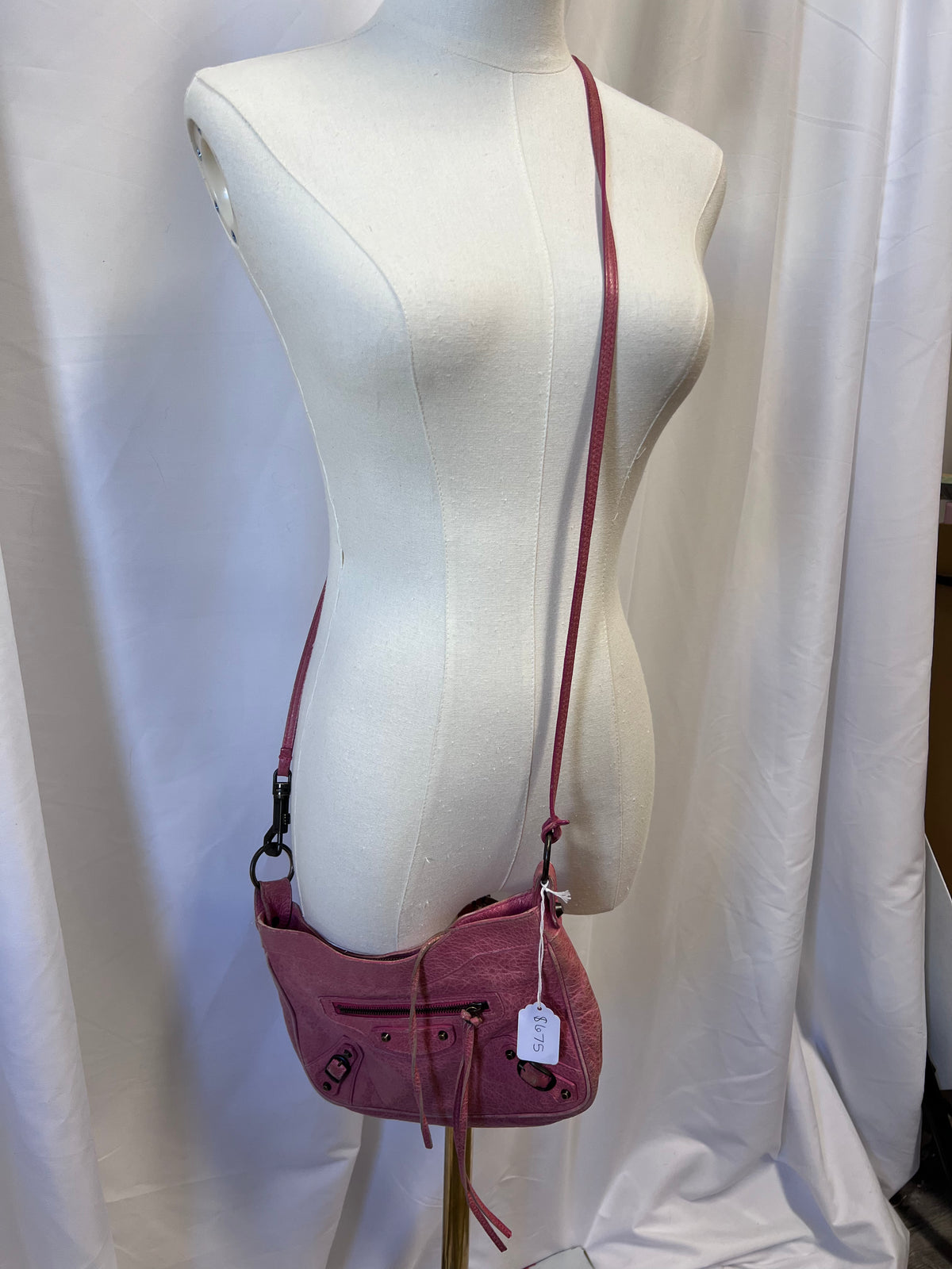 Balenciaga Pink Leather Classic Hip Crossbody Bag