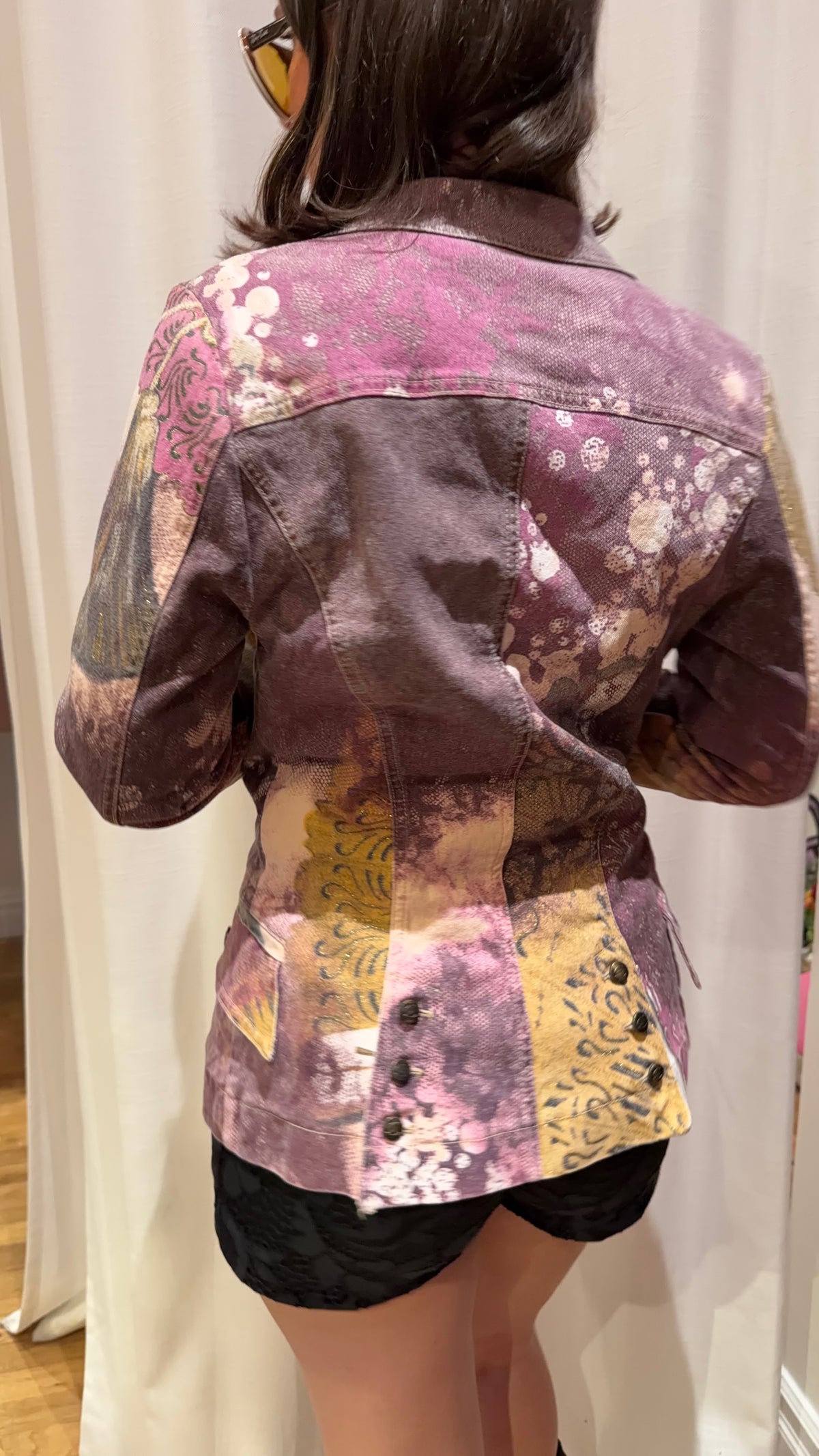 Cavalli purple patchwork blazer