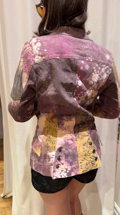 Cavalli purple patchwork blazer