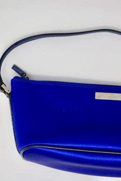 Gucci Royal Blue Silk Satin Handle Bag