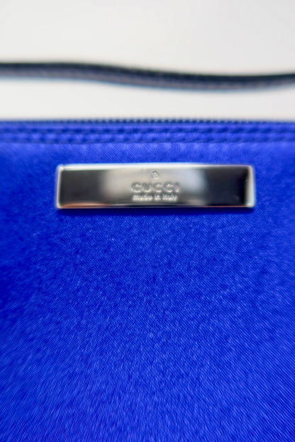 Gucci Royal Blue Silk Satin Handle Bag