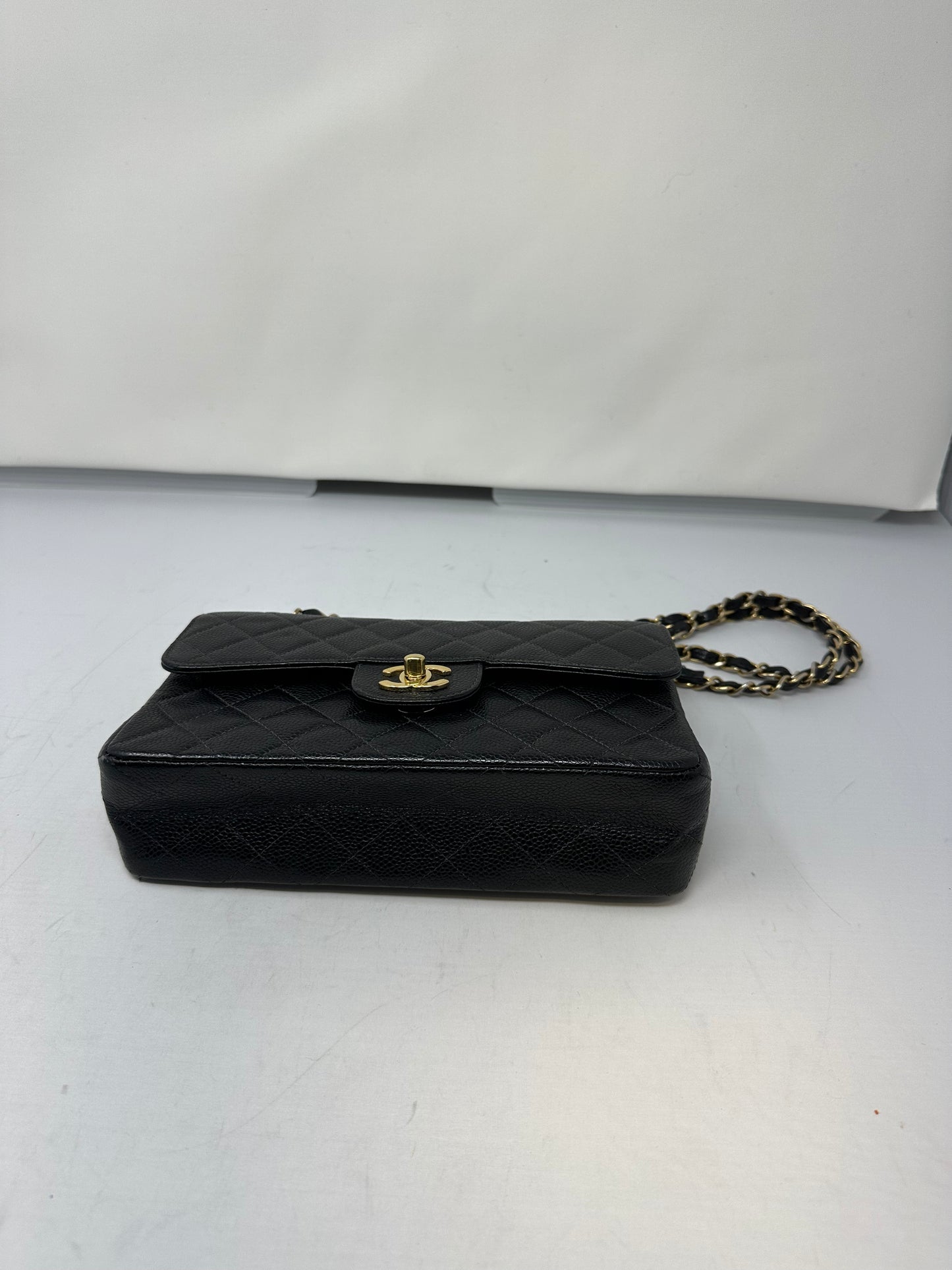 Chanel Double Flap Chain Black Caviar Leather