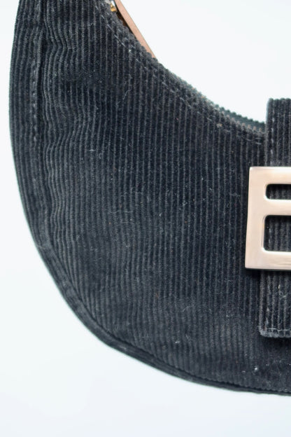 Fendi Half Moon Black Corduroy
