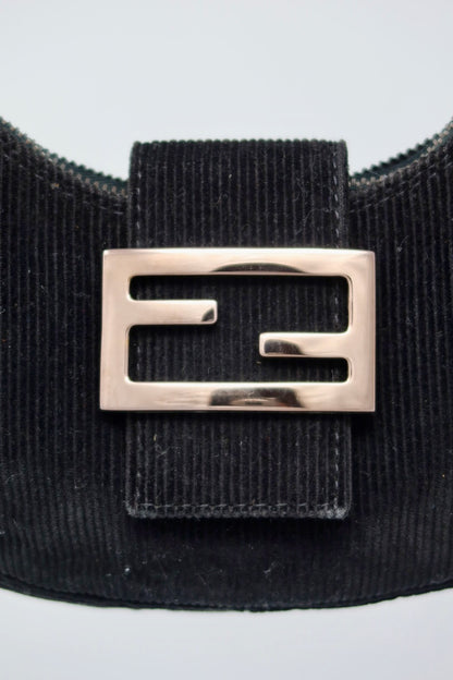 Fendi Half Moon Black Corduroy
