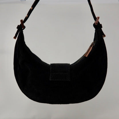 Fendi Half Moon Black Corduroy