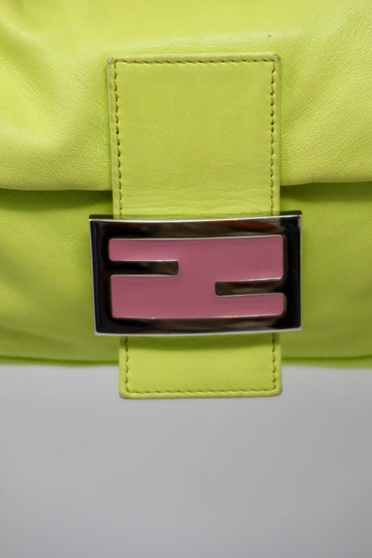 Fendi Baguette Lime Green Leather