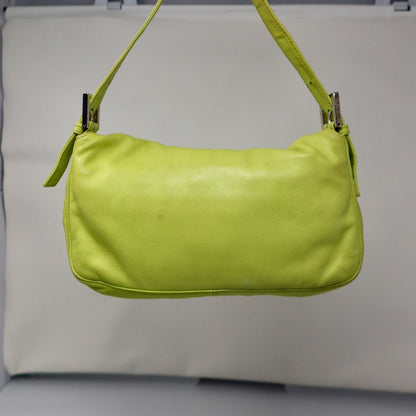 Fendi Baguette Lime Green Leather