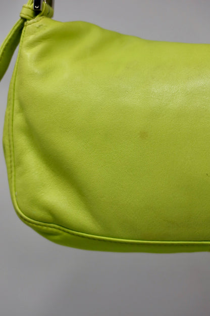 Fendi Baguette Lime Green Leather