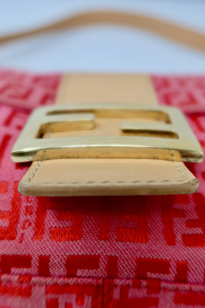 Fendi Baguette Pink Zucchino Print