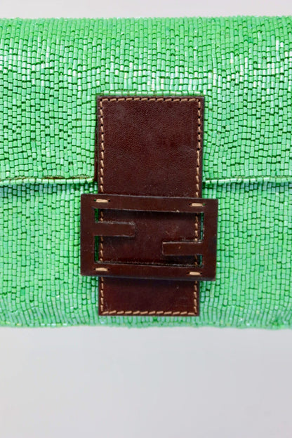 Fendi Beaded Baguette Green (comes with original duster and extra beads)