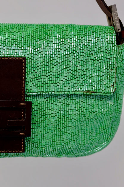 Fendi Beaded Baguette Green (comes with original duster and extra beads)