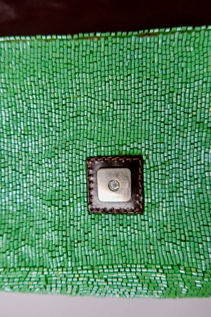 Fendi Beaded Baguette Green (comes with original duster and extra beads)