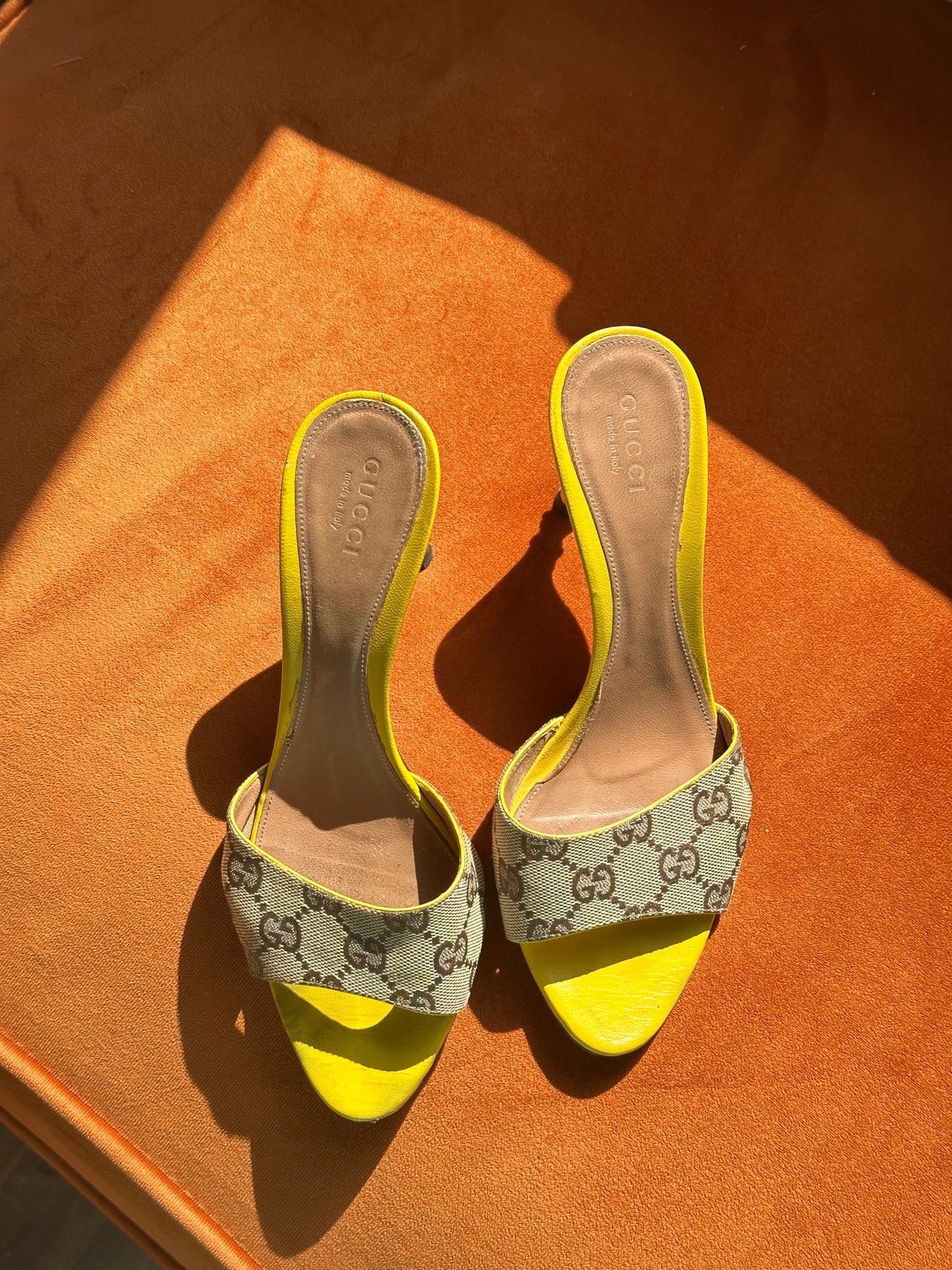 Yellow Gucci Heels