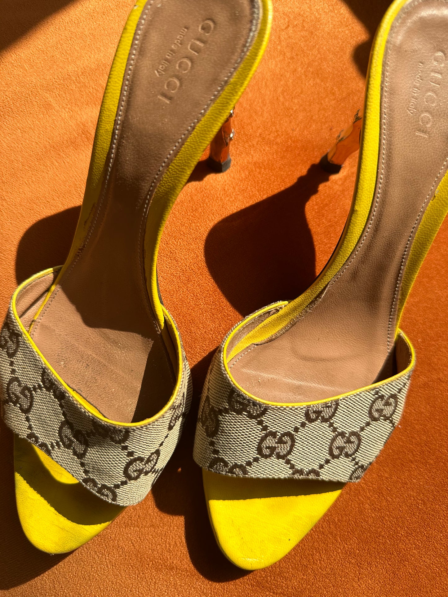 Yellow Gucci Heels