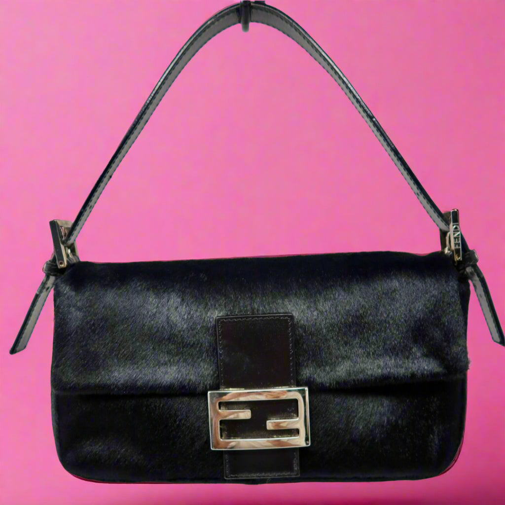 Fendi Baguette Black Pony Hair