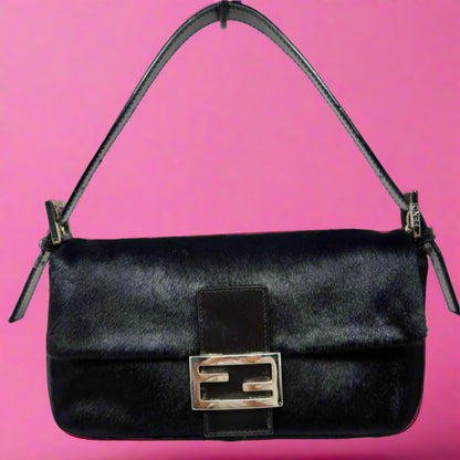 Fendi Baguette Black Pony Hair