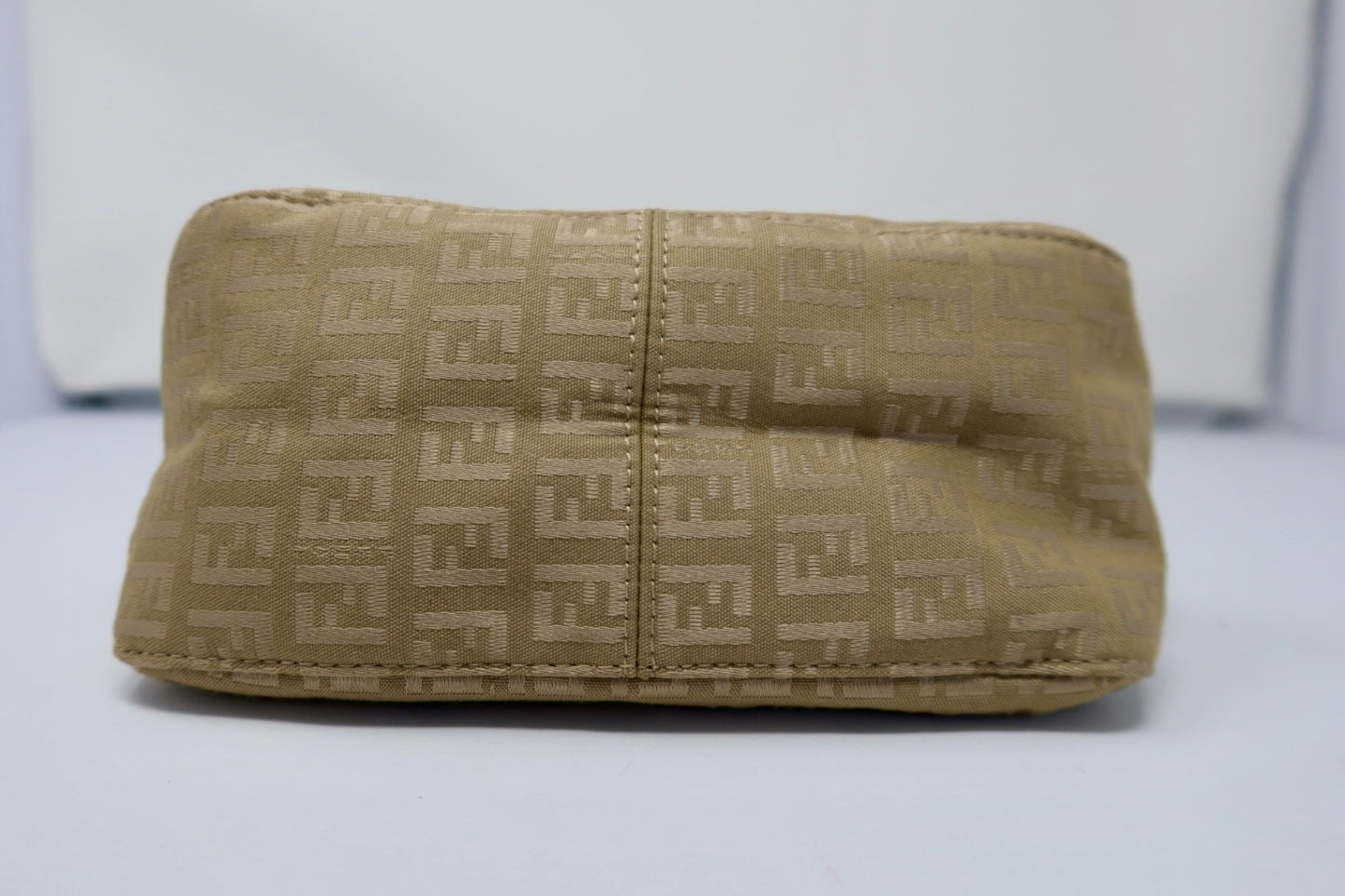 Fendi Mini Mamma Baguette Zucchino Canvas Leather