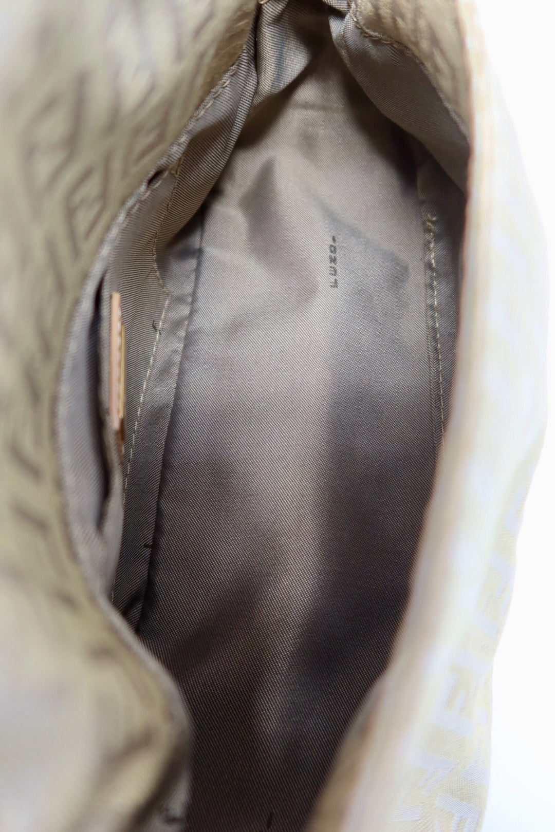 Fendi Mini Mamma Baguette Zucchino Canvas Leather