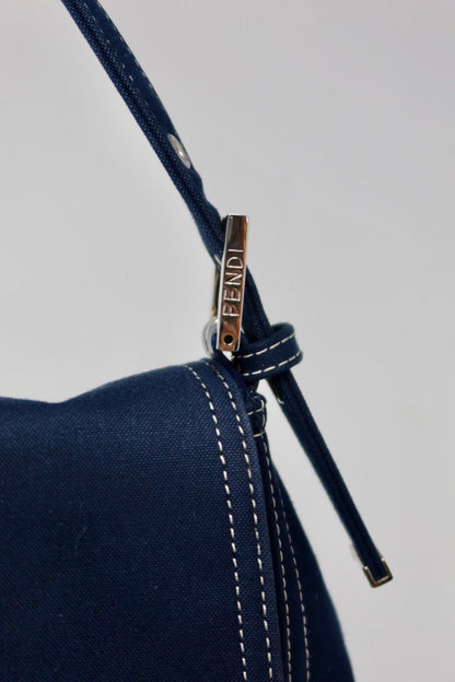 Fendi Mamma Baguette Canvas Navy