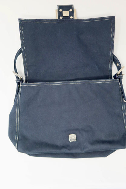Fendi Mamma Baguette Canvas Navy