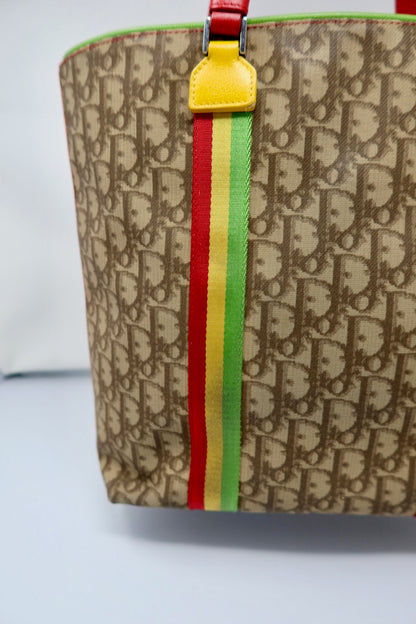 Christian Dior Rasta Trotter Canvas Tote Bag